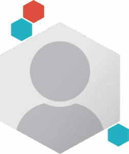 Abstract geometric avatar design with hexagons.