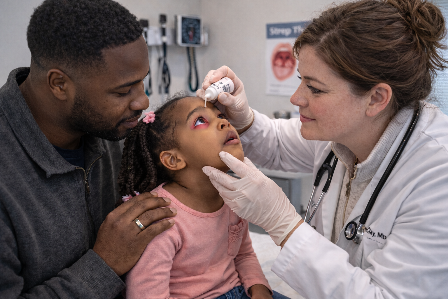 Dr. Lisa Clay, MD providing pink eye treatment at Monarch Medicine in Carmel, Indiana